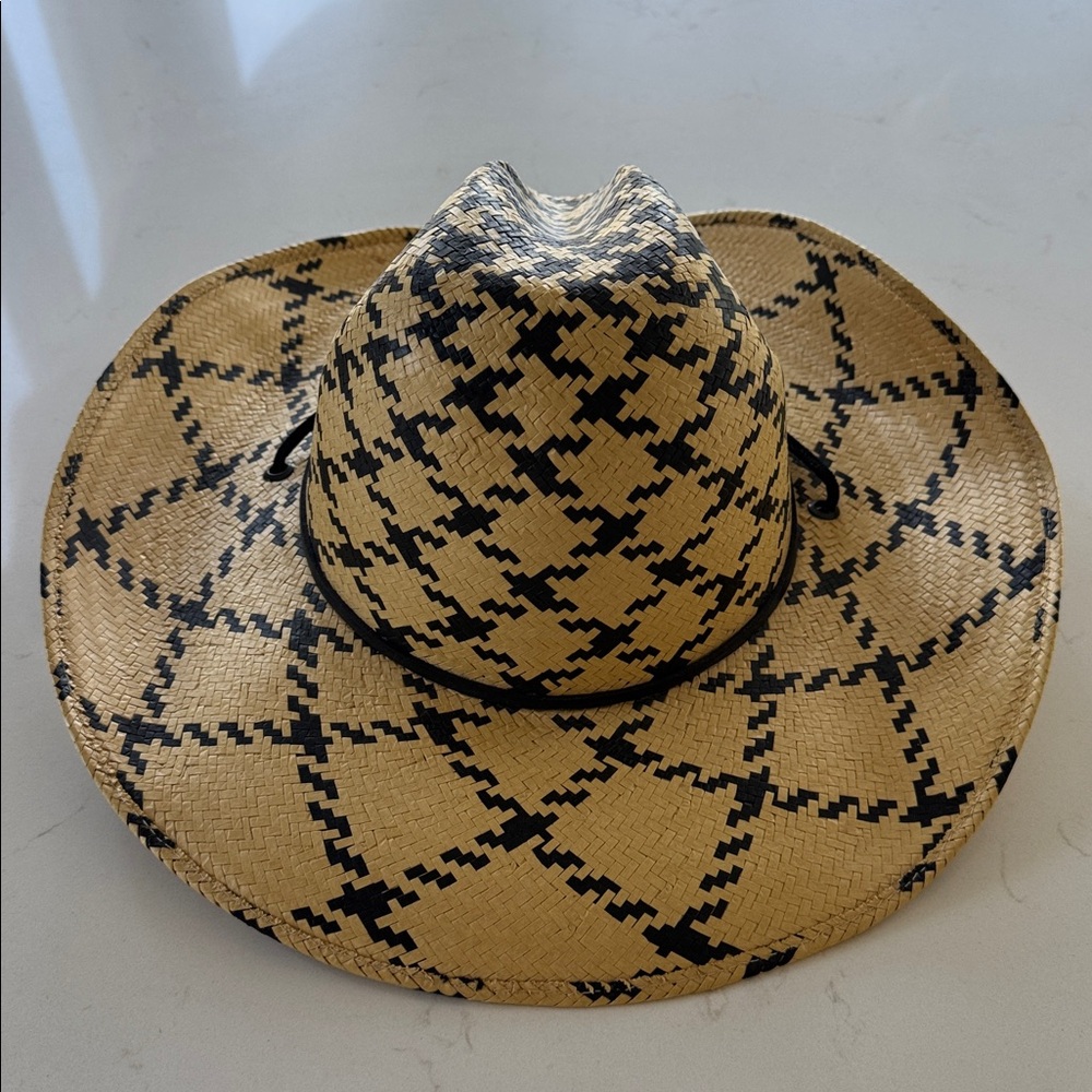 Charlie Horse Stylish Black and Tan Women's Straw Hat NEW ✨ Size: L - Picture 3 of 6